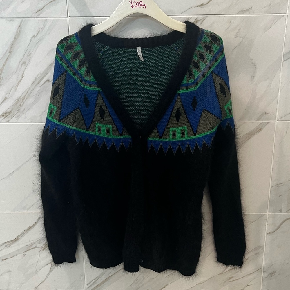 Aimo Richly Angora Wool Cardigan Sweater